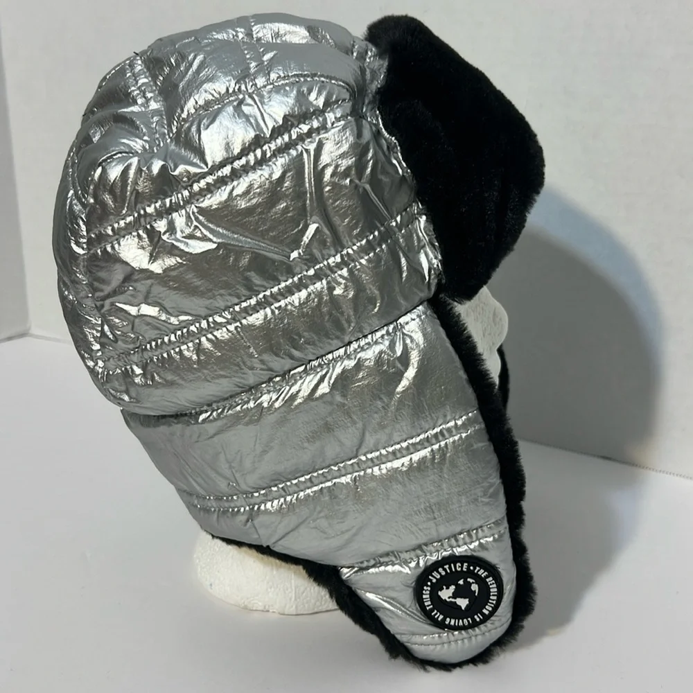 Justice Youth Fleeced Winter Beanie Hat Snowboard